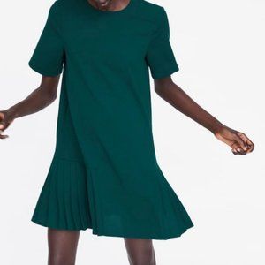 Deep Green Zara Dress with pleats
